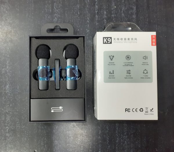 K9 Dual Microphone Mic Plug & Play Usb Type C & Ios Wireless Lavalier Microphone Auto Sync Noise Reduction No App Or Bluetooth Needed- Dual Mic