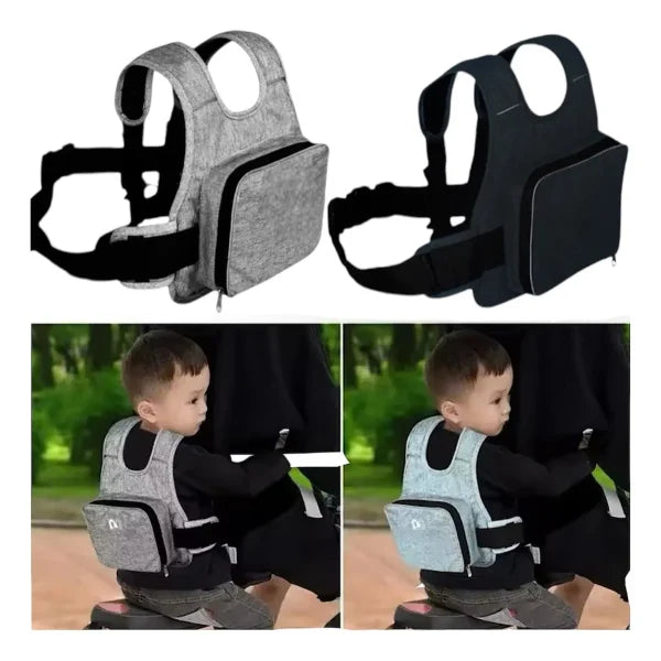 Kids Seat Belt Bag / Children Motorcycle Strap | Breathable Baby Fall Protection Safety Strap | Adjustable Safety (random Color)