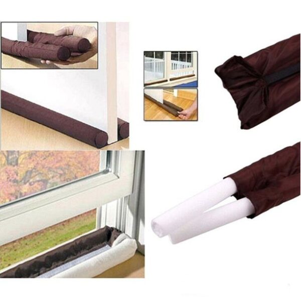 Twin Door Draft Protector – Door Air Lock Foam For Cold Air Window Shutters, Dust Barriers, Insect Repellent